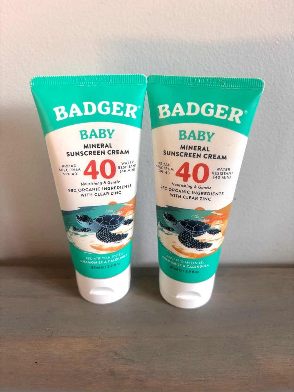 2 Pk- Badger Baby Hypoallergenic Mineral Sunscreen SPF 40- Chamomile & Calendula